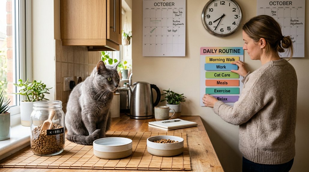 adjust cat routine gradually