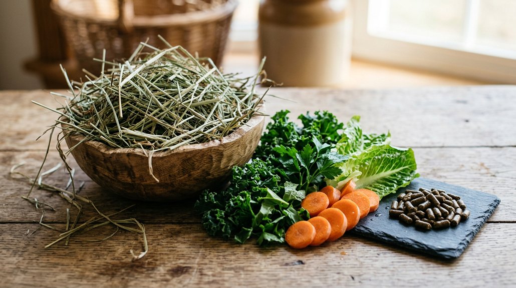 balanced hay and vegetables