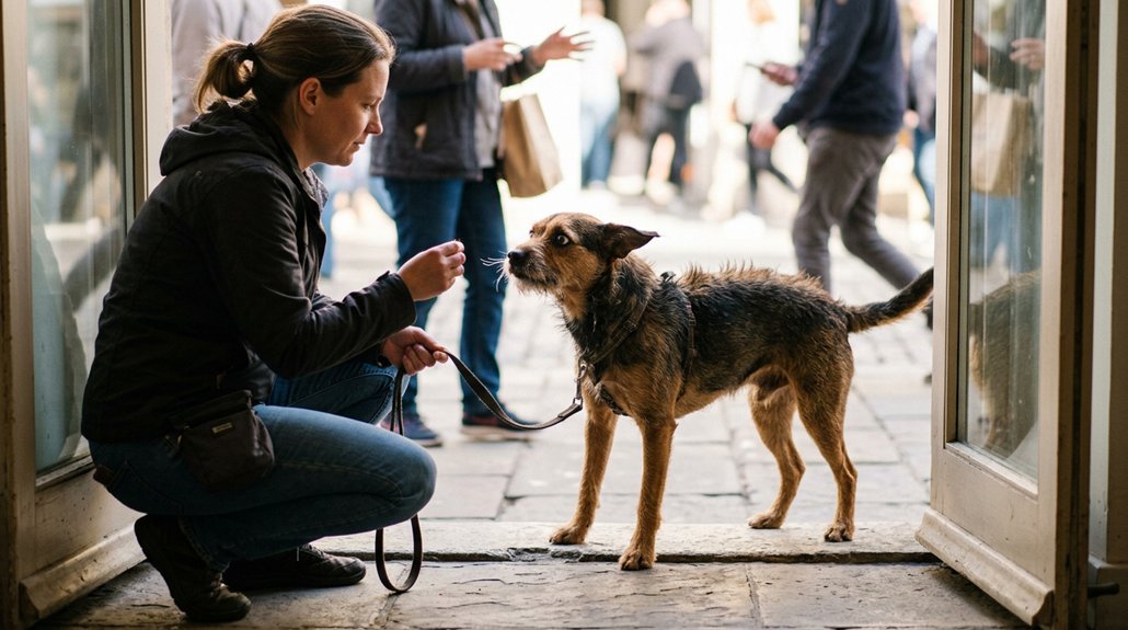 calmly guide dog interactions