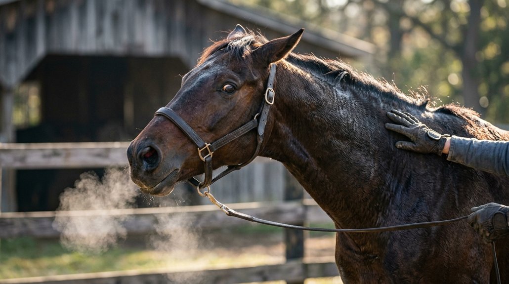 calmly reassure your horse