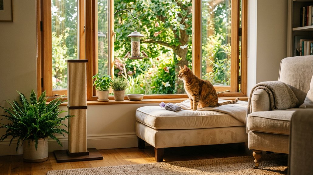 cat window nature oasis
