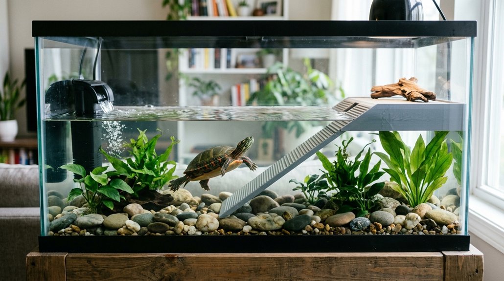 clean and healthy turtle tank