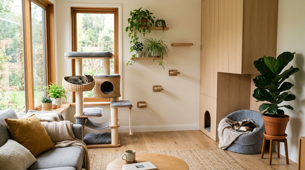 comfortable compact cat environment