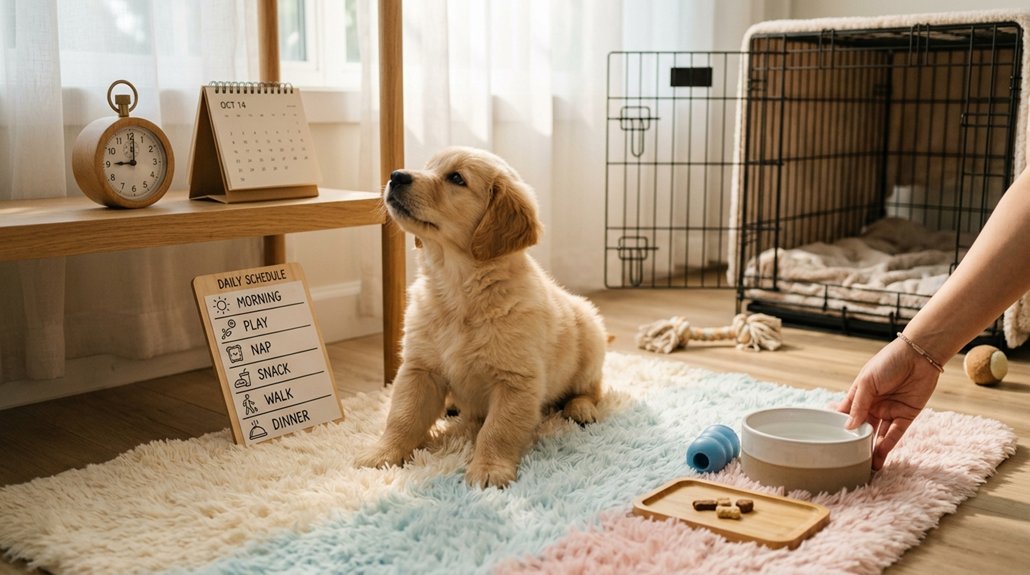 consistent puppy care routine