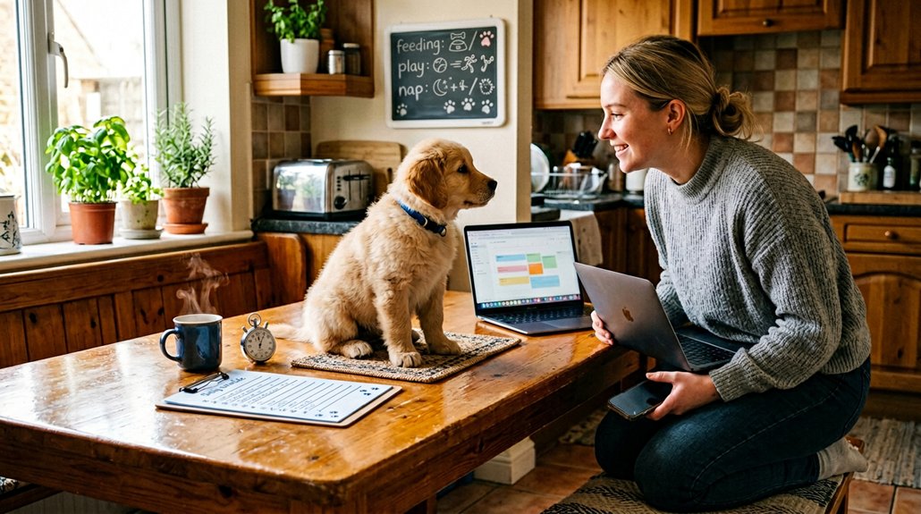 consistent puppy care schedule