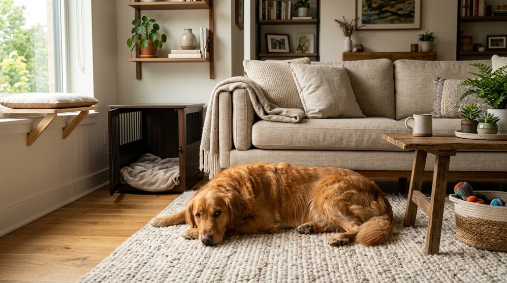 cozy engaging dog environment