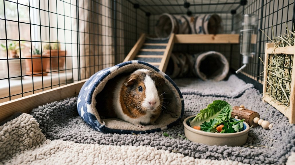 cozy secure guinea pig habitat