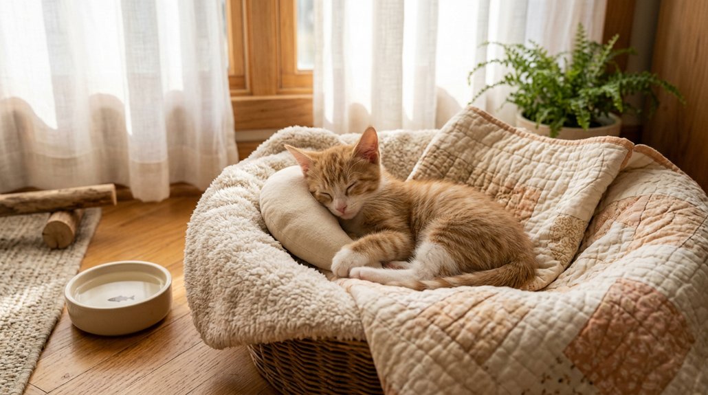 cozy sleeping area for kittens