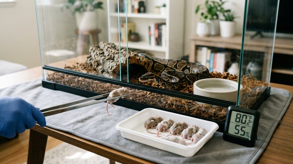 defrosting ball python prey