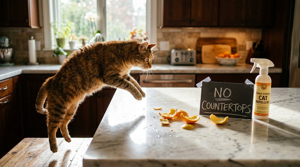 deterring cats from countertops