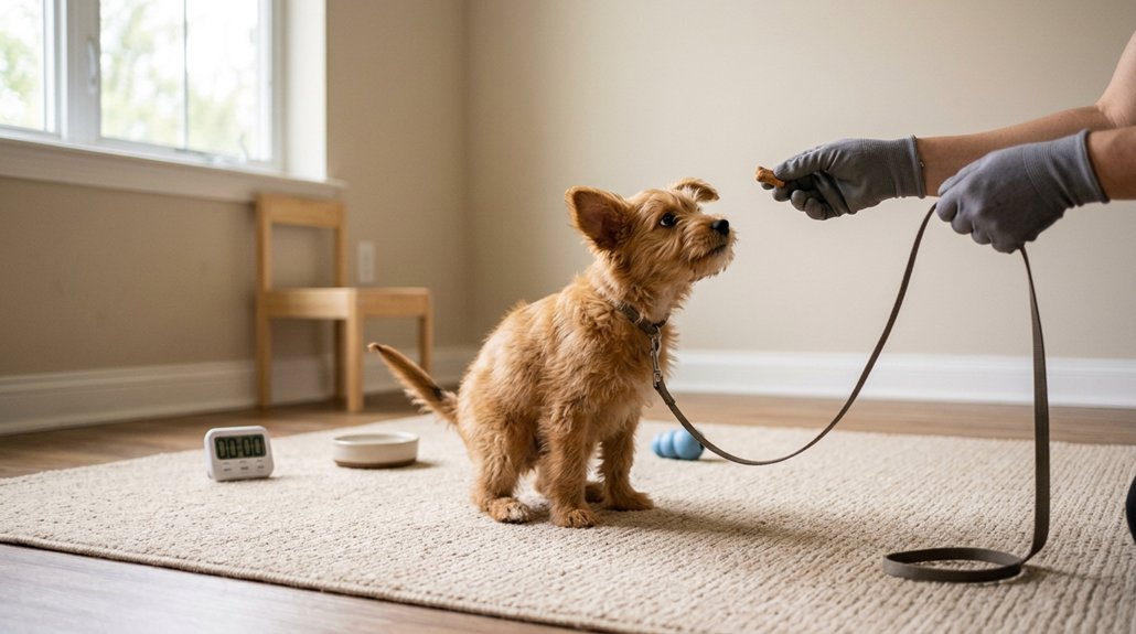 distraction free puppy training environment