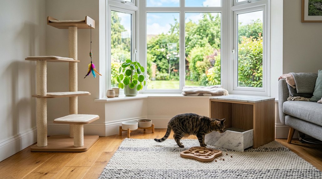 engaging indoor cat environment