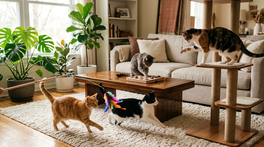 engaging multi cat household activities