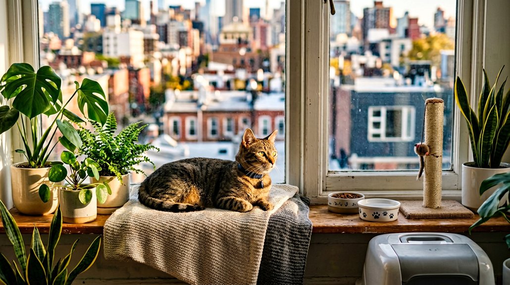 enriching feline apartment environment