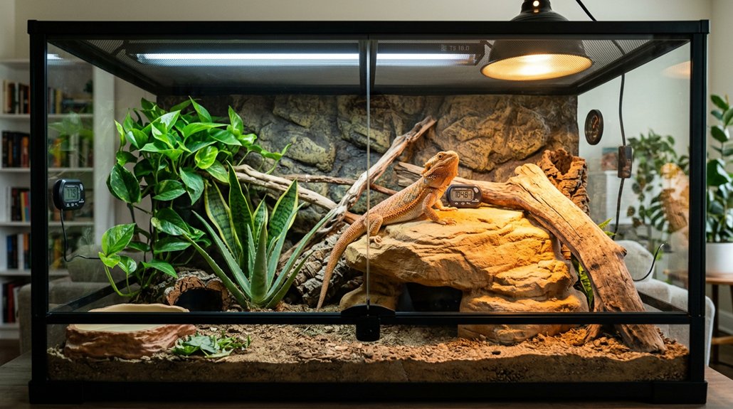 establish thermogradient for basking