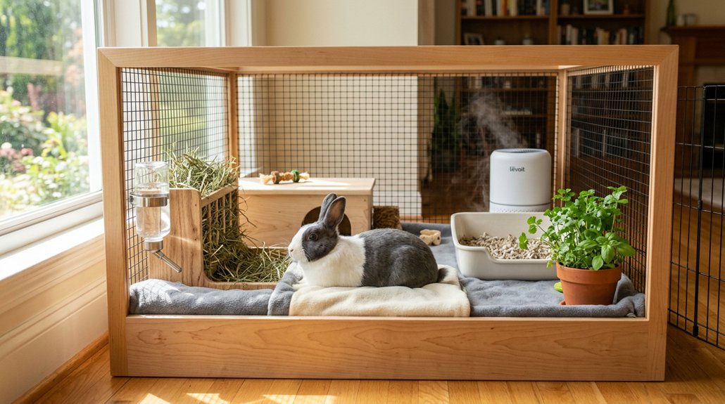 fresh smelling rabbit habitat setup