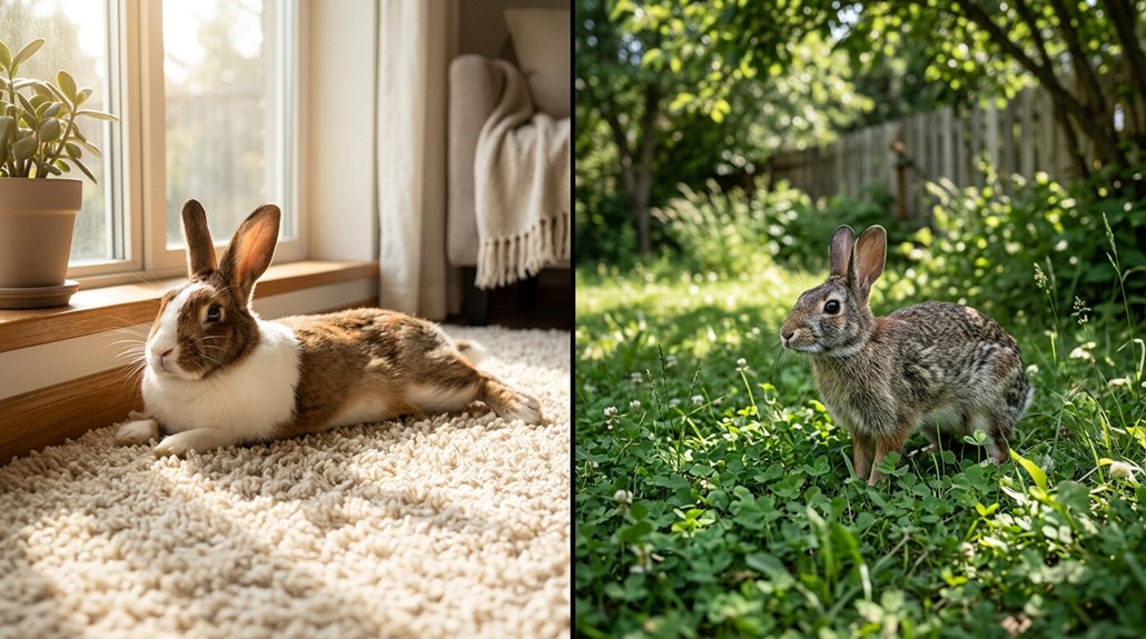 indoor versus outdoor rabbits