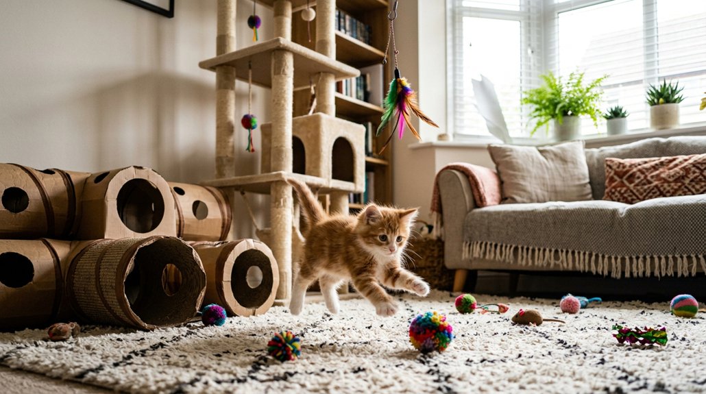 interactive playtime for kittens