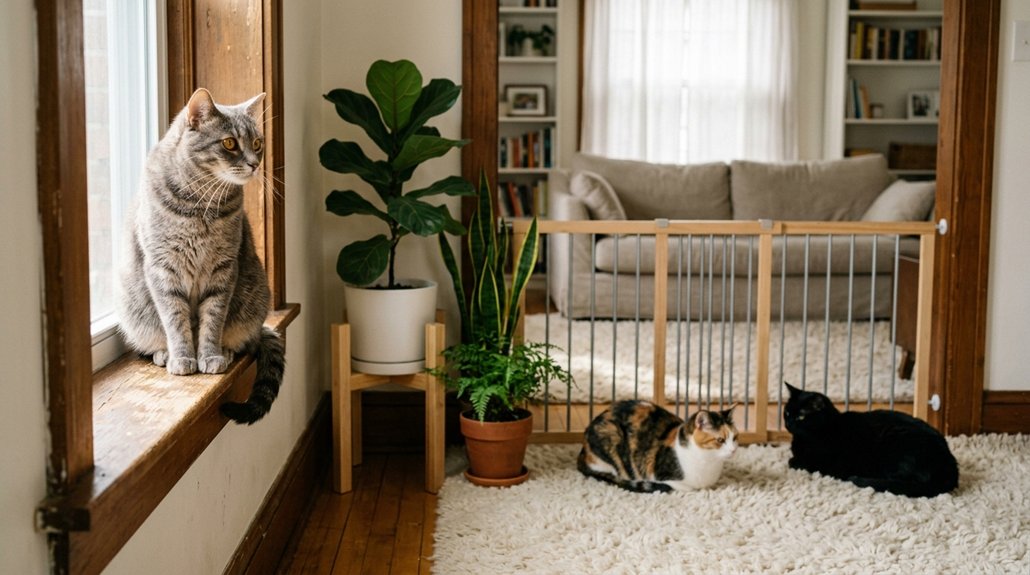 introduce cats slowly and carefully