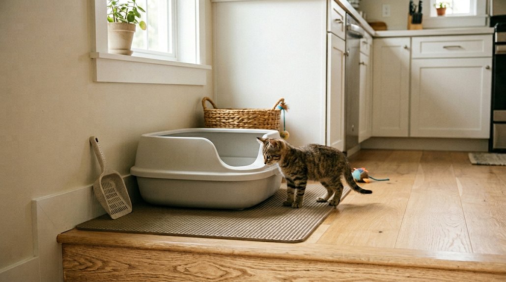 kitten friendly litter box setup