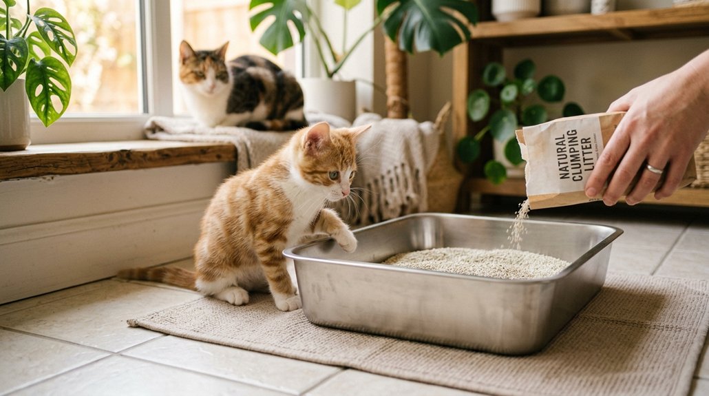 kittens begin litter training