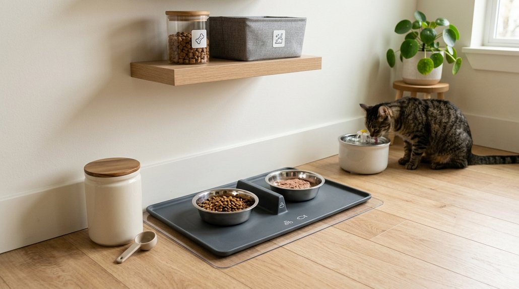 organized and clean feeding area
