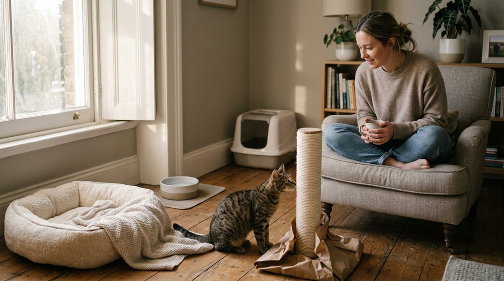 patiently welcome new cat