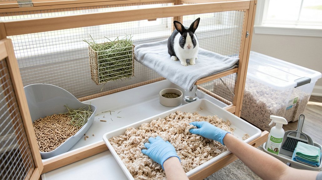 regularly change rabbit bedding