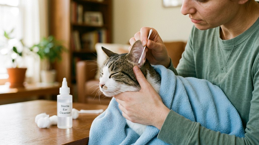 safe cat ear cleaning