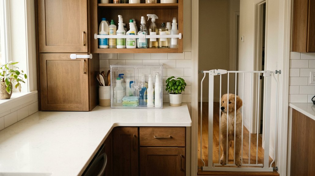 secure hazardous household chemicals