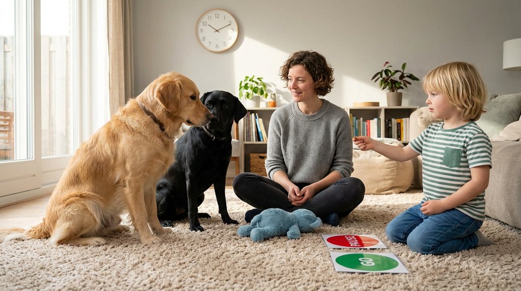 structured peaceful dog interactions