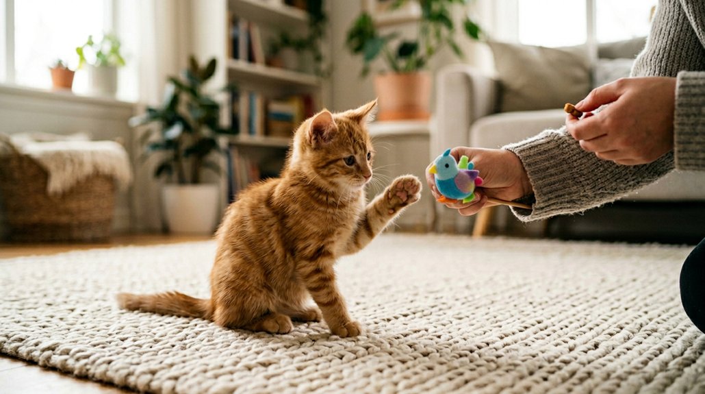 teaching kitten good habits