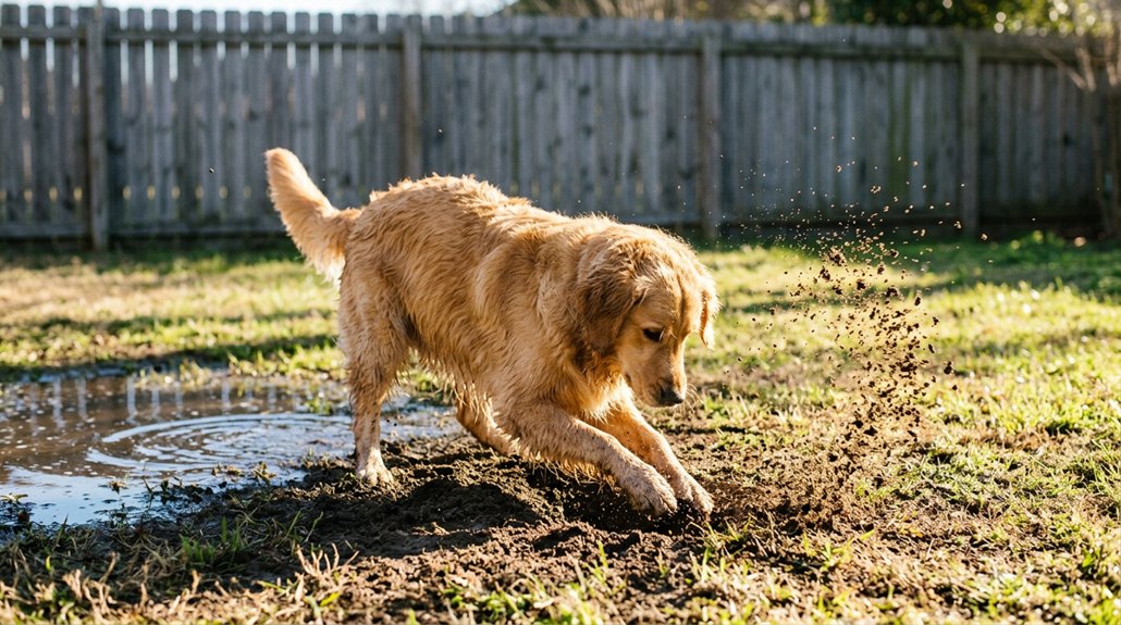 weather driven dog digging behavior