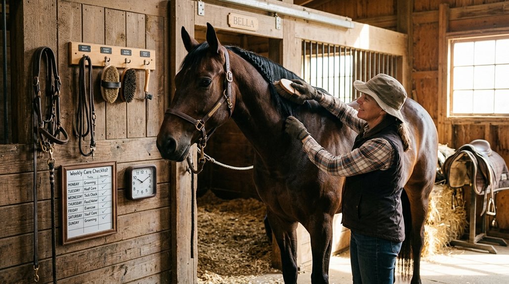 weekly horse care routine