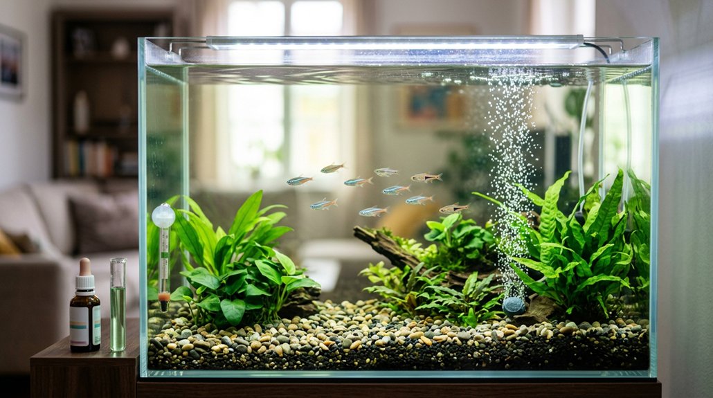 ammonia driven aquarium cycling signs