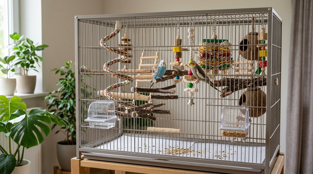Best Cage Setup for Small and Medium Pet Birds
