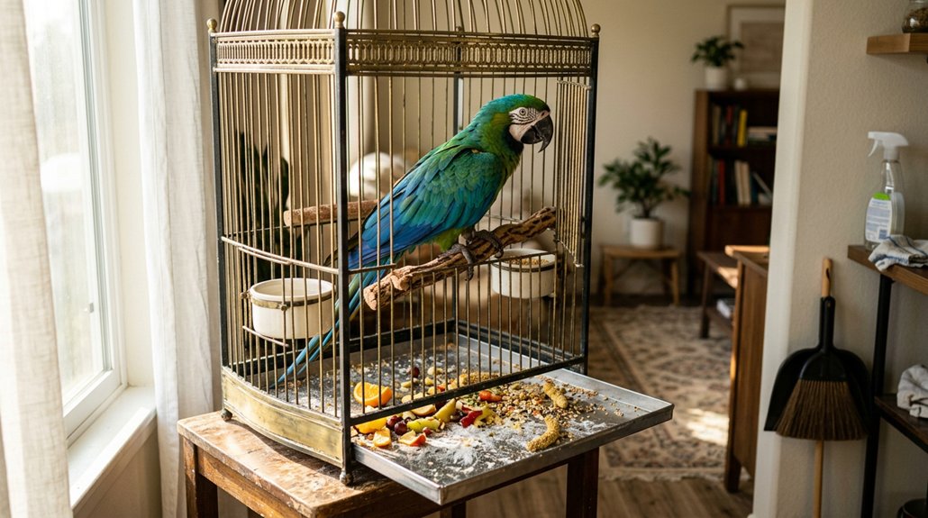 clean cage daily deep weekly