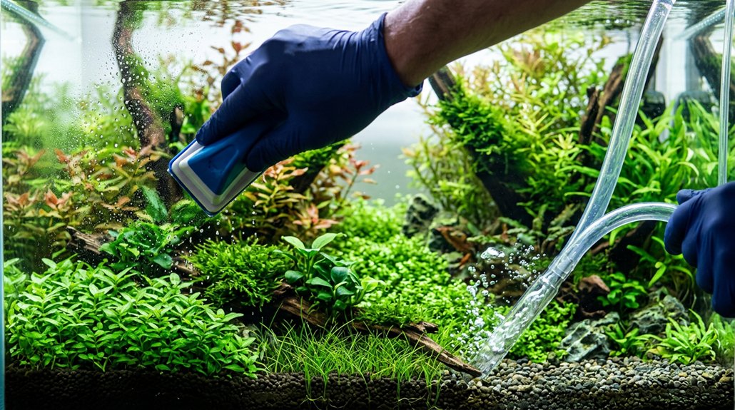 clean glass trim plants