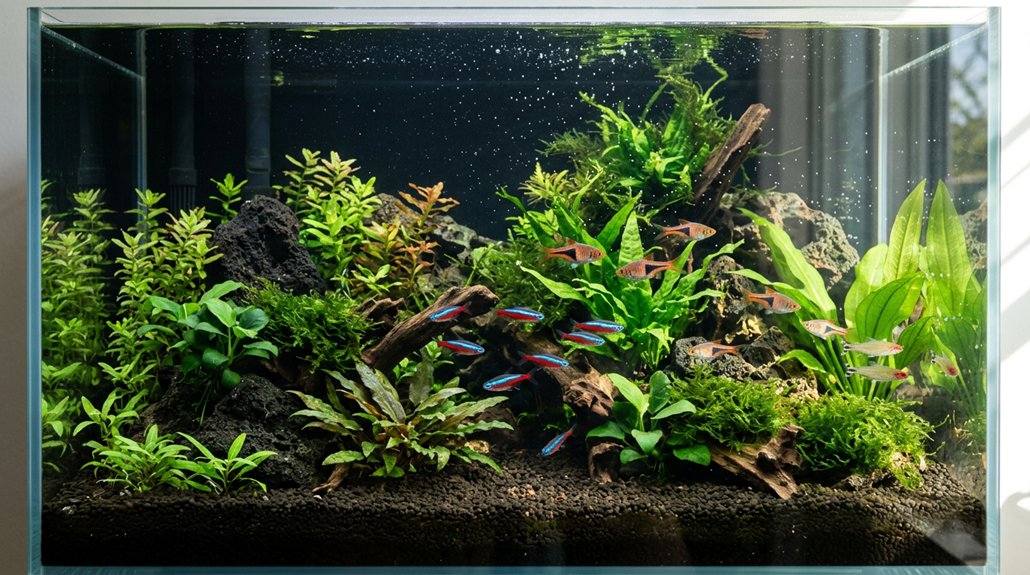 clear filtered balanced aquarium water