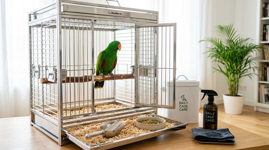 daily clean cages thoroughly