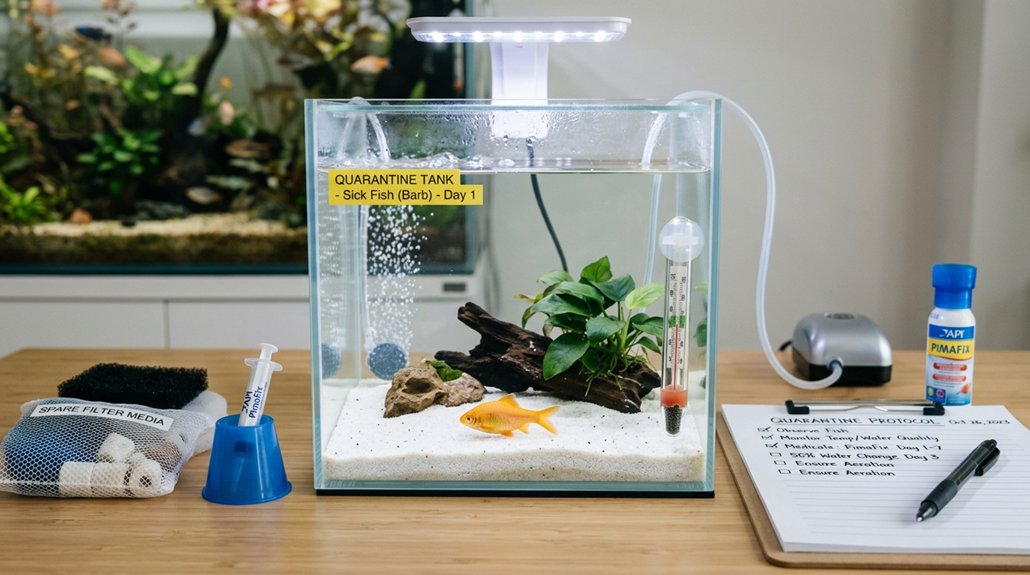 isolate sick fish immediately