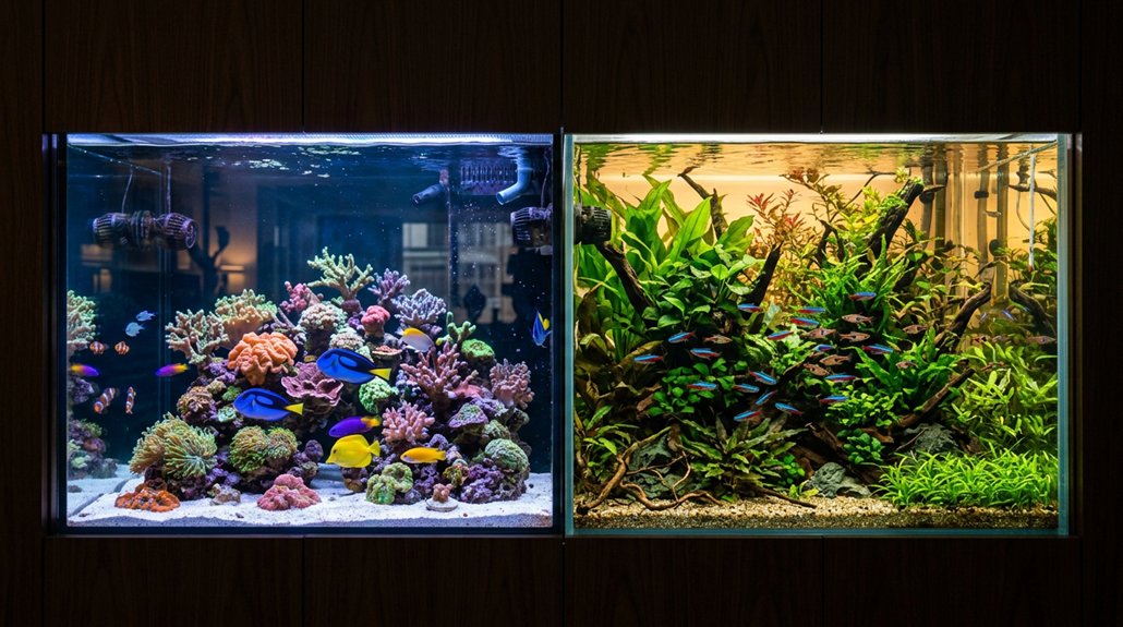 marine vs freshwater tank differences