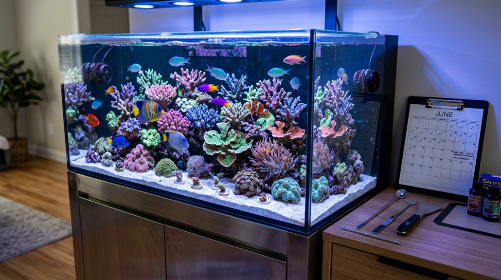 monthly saltwater tank maintenance