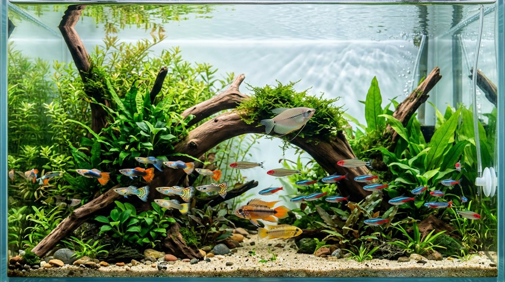 peaceful grouped community fish