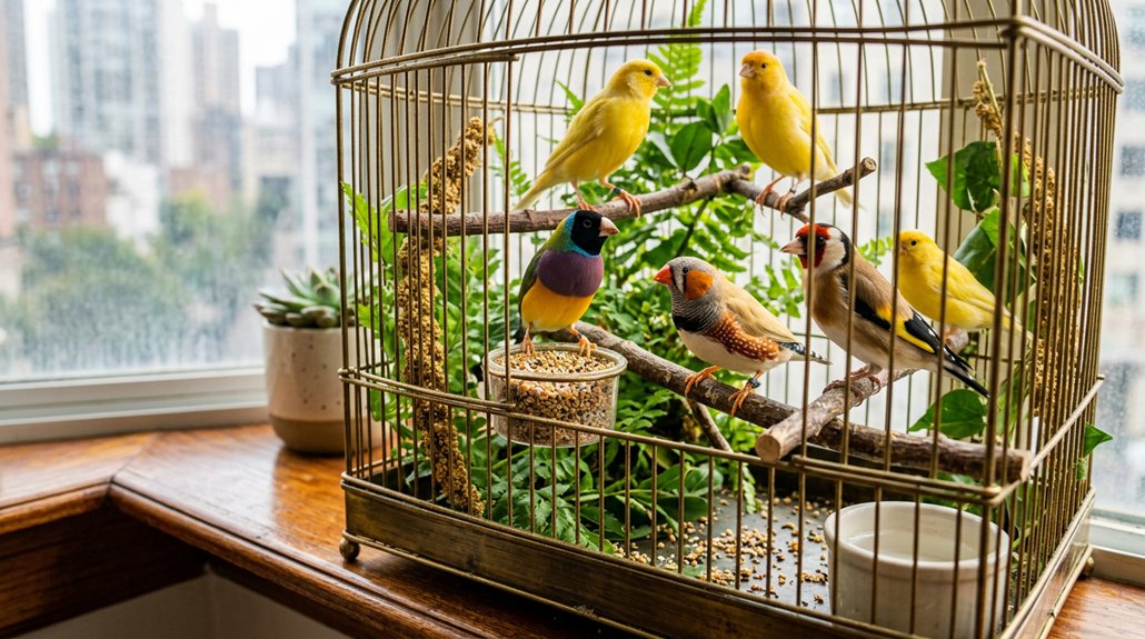 quiet small group pet birds