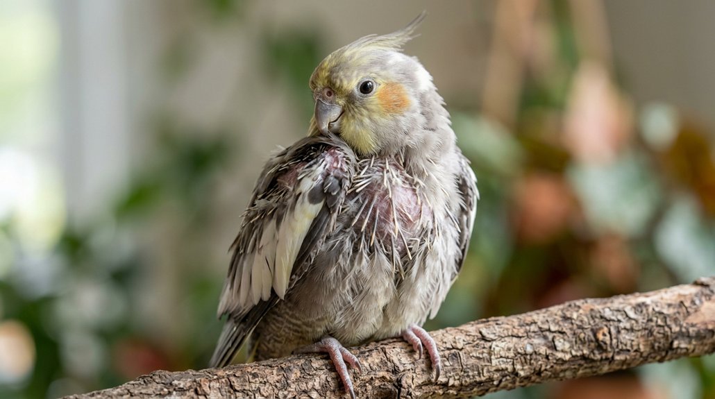 symmetrical molt versus plucking